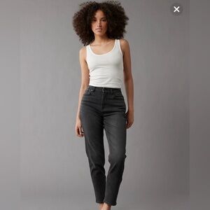 AE Stretch Curvy Mom Black Jean